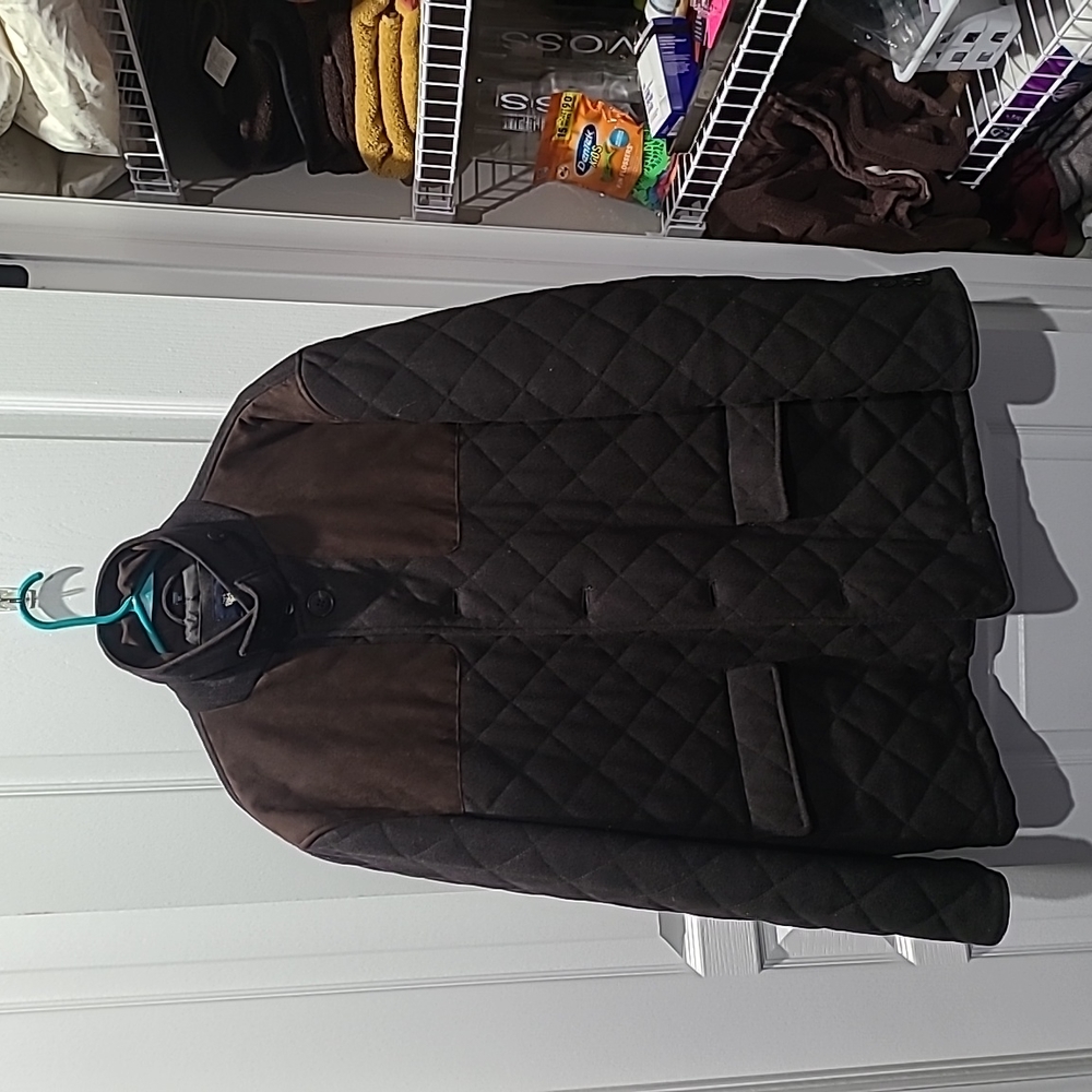 Hart Schaffner Marx Brown Faux Suede and Wool Hunting Barn Jacket